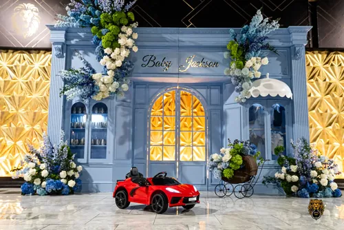 Real baby shower decorations at the venue